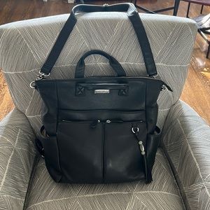 Lily Jade Black Leather Caroline Diaper Bag